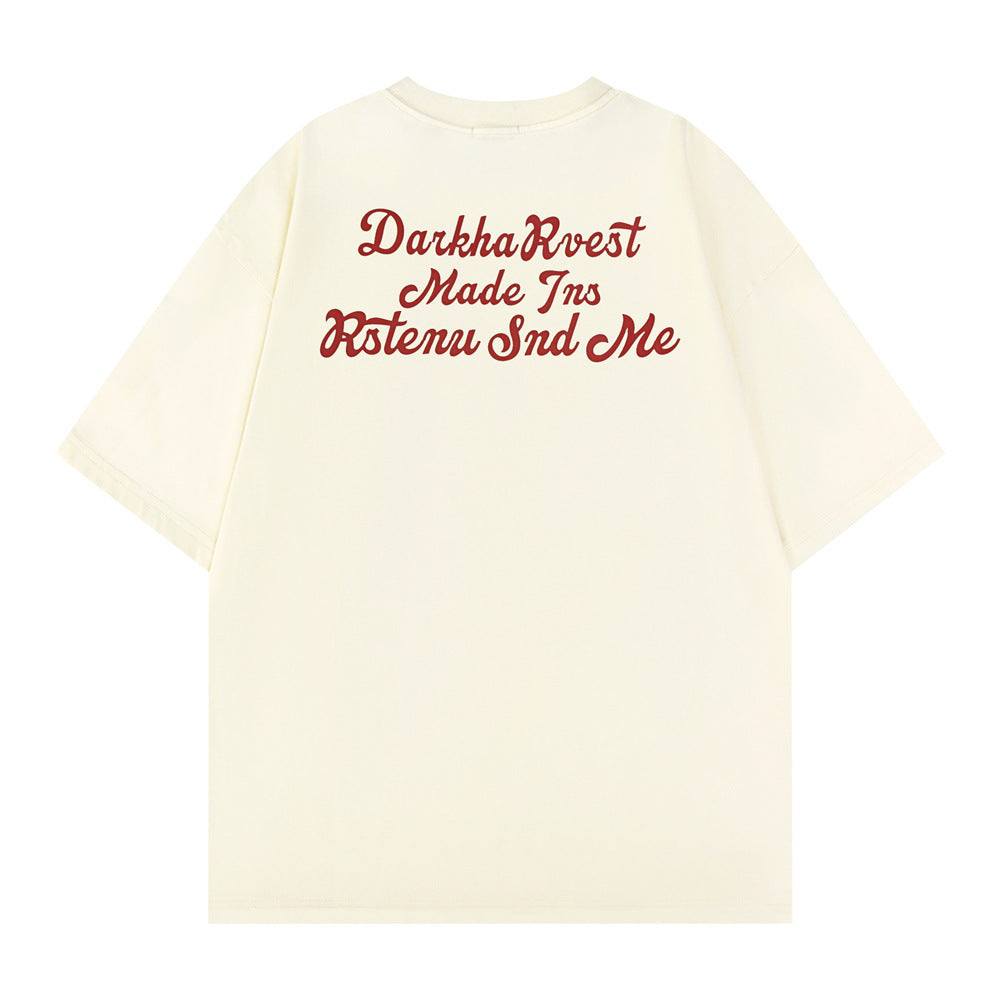 Fashion Letter Heart Printing T-shirt Men