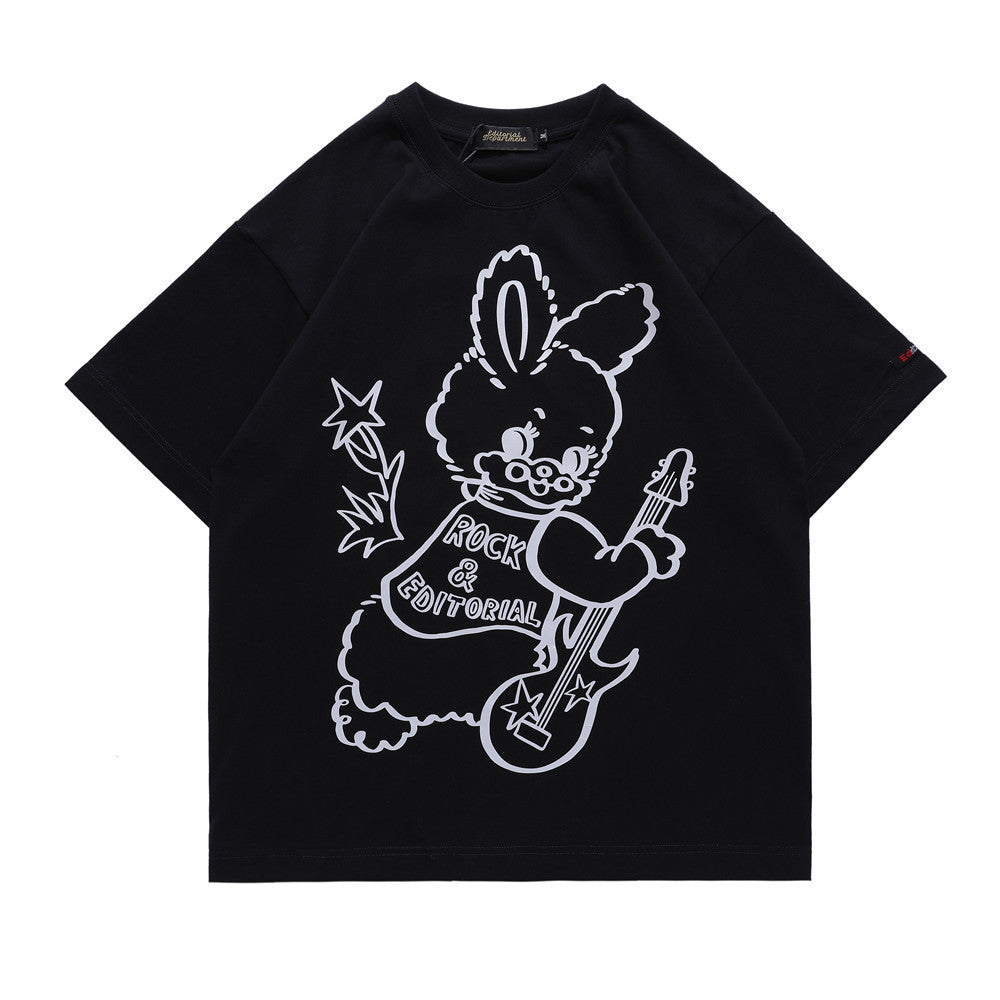 Cartoon Heat Transfer Patch T-shirt Men